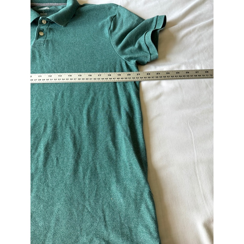 Old Navy Mens Green Heathered Core Polo L Casual Classic Preppy Stretch - Picture 8 of 11